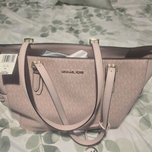 Michael Kors Pink Tote Bag with Gold Hardware